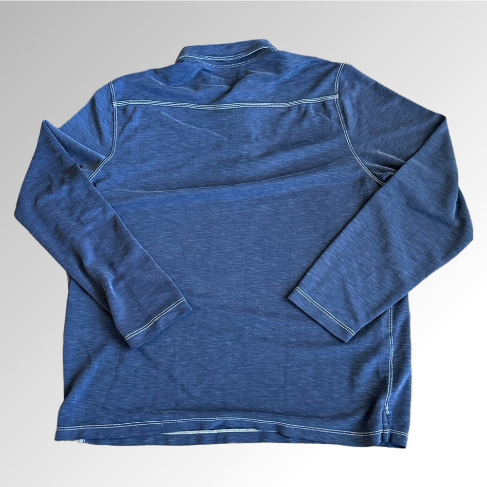 Tommy Bahama Polo Shirt Mens Medium Blue Long Sleeve Contrast Stitch Marlin - Picture 3 of 12